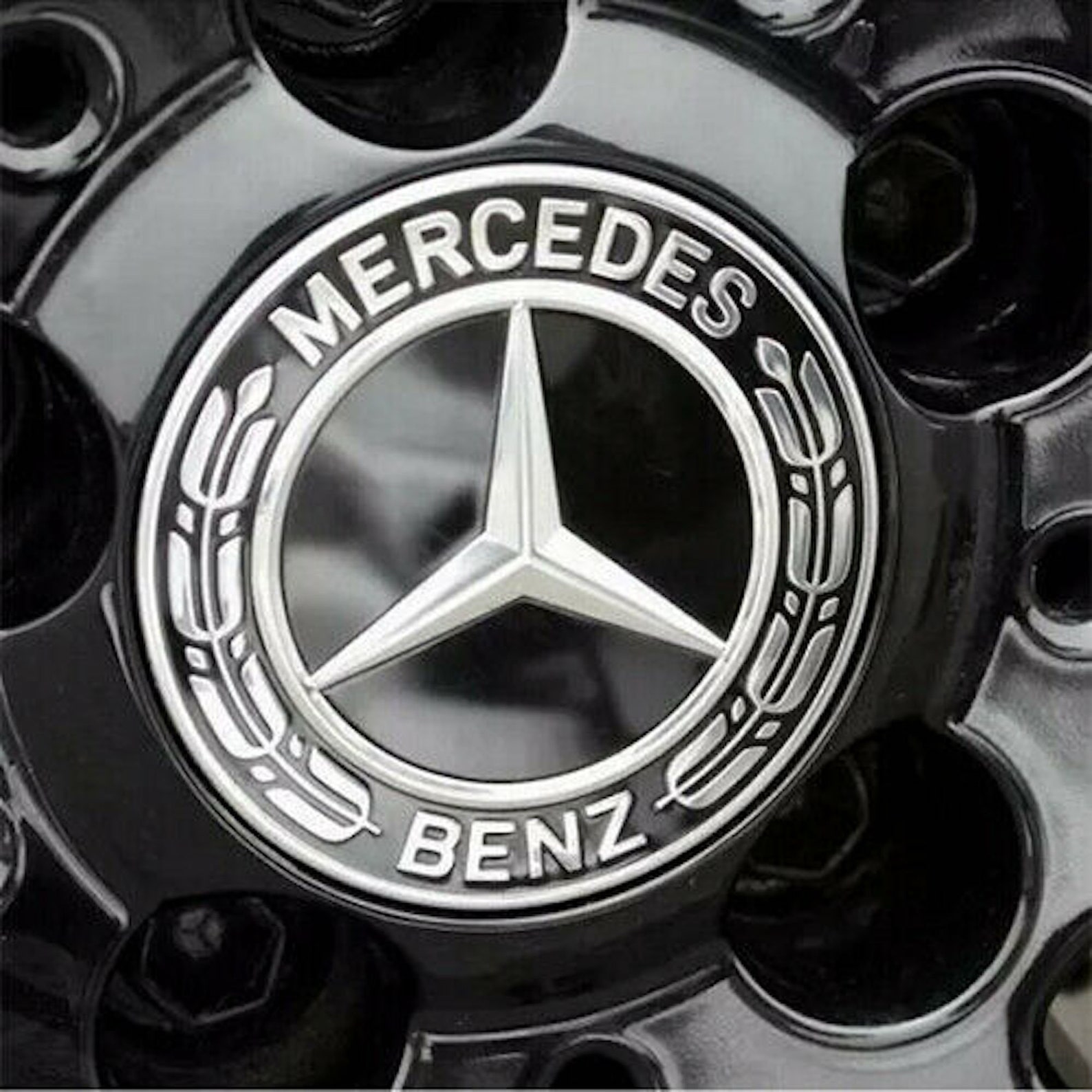 4pcs Mercedes Benz Wheel Center Caps Emblem Black Wreath Etsy