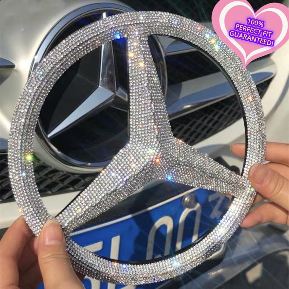 Rhinestone Bling Car EmblemsMercedes Benz 3D Emblem.Only Etsy