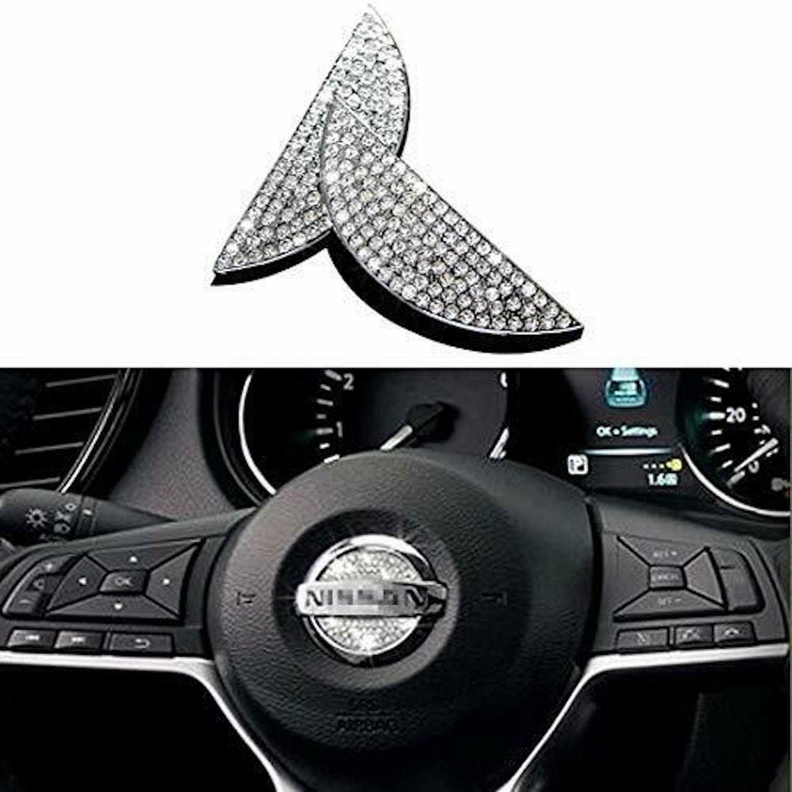 Rhinestone steering wheel Logo Bling Car Crystal Emblem Etsy
