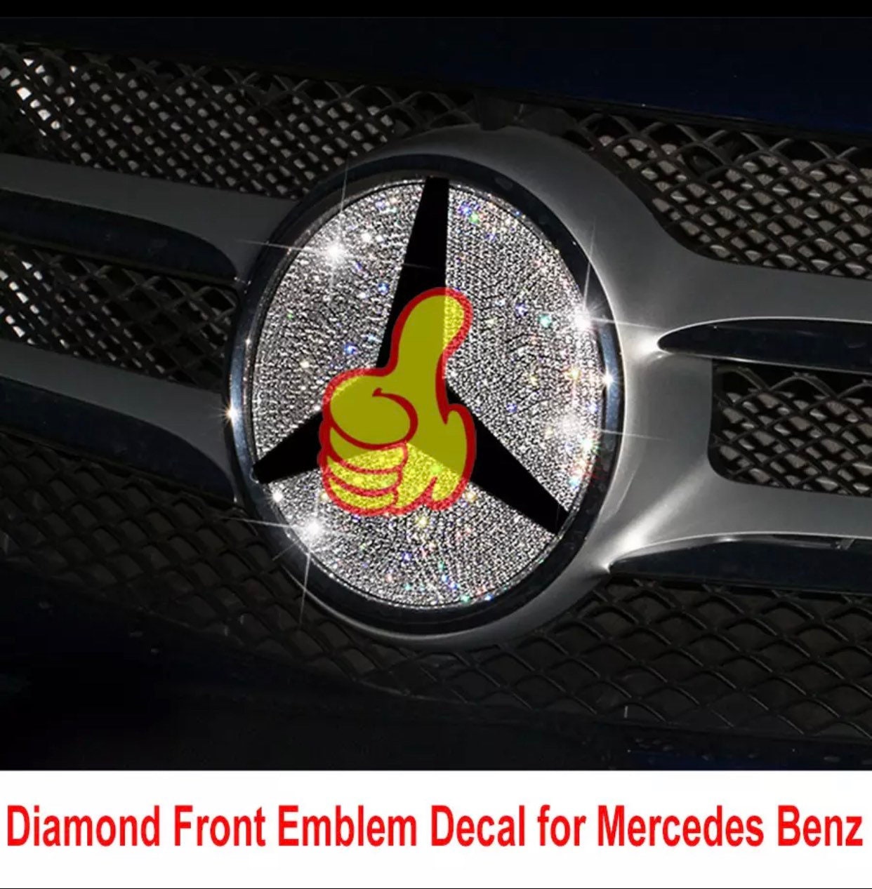 Bling Crystal Lenkrad Emblem 49mm Kompatibel mit Mercedes-Benz Glitzer  Emblem Lenkrad Aufkleber Crystal Car Interior Lenkrad Logo Dekor für  Mercedes-Benz A E S CLA CLS GLA GLB GLC GLE GLS SL Klasse 