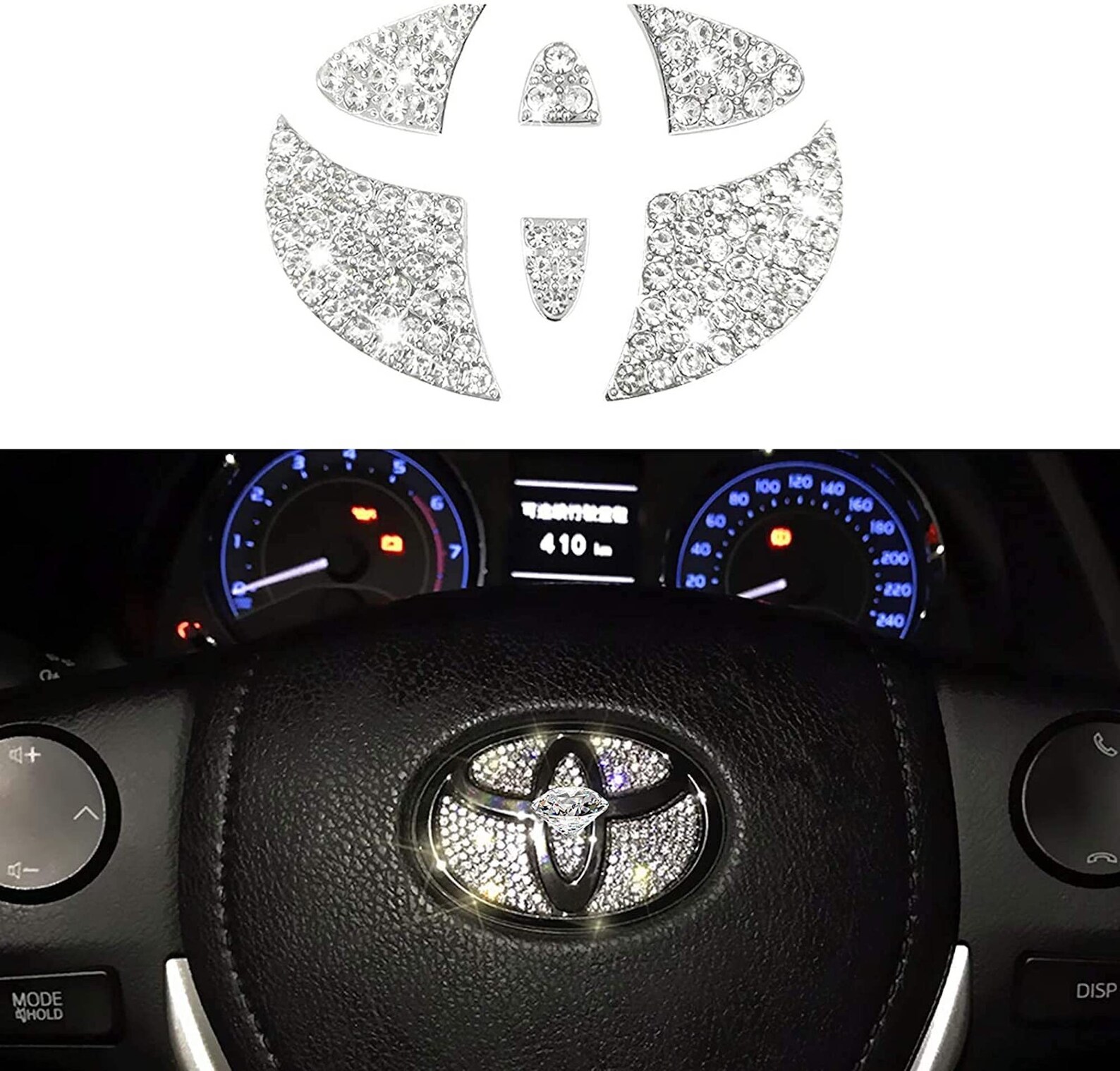 Rhinestone steering wheel Logo Bling Car Crystal Emblem Etsy
