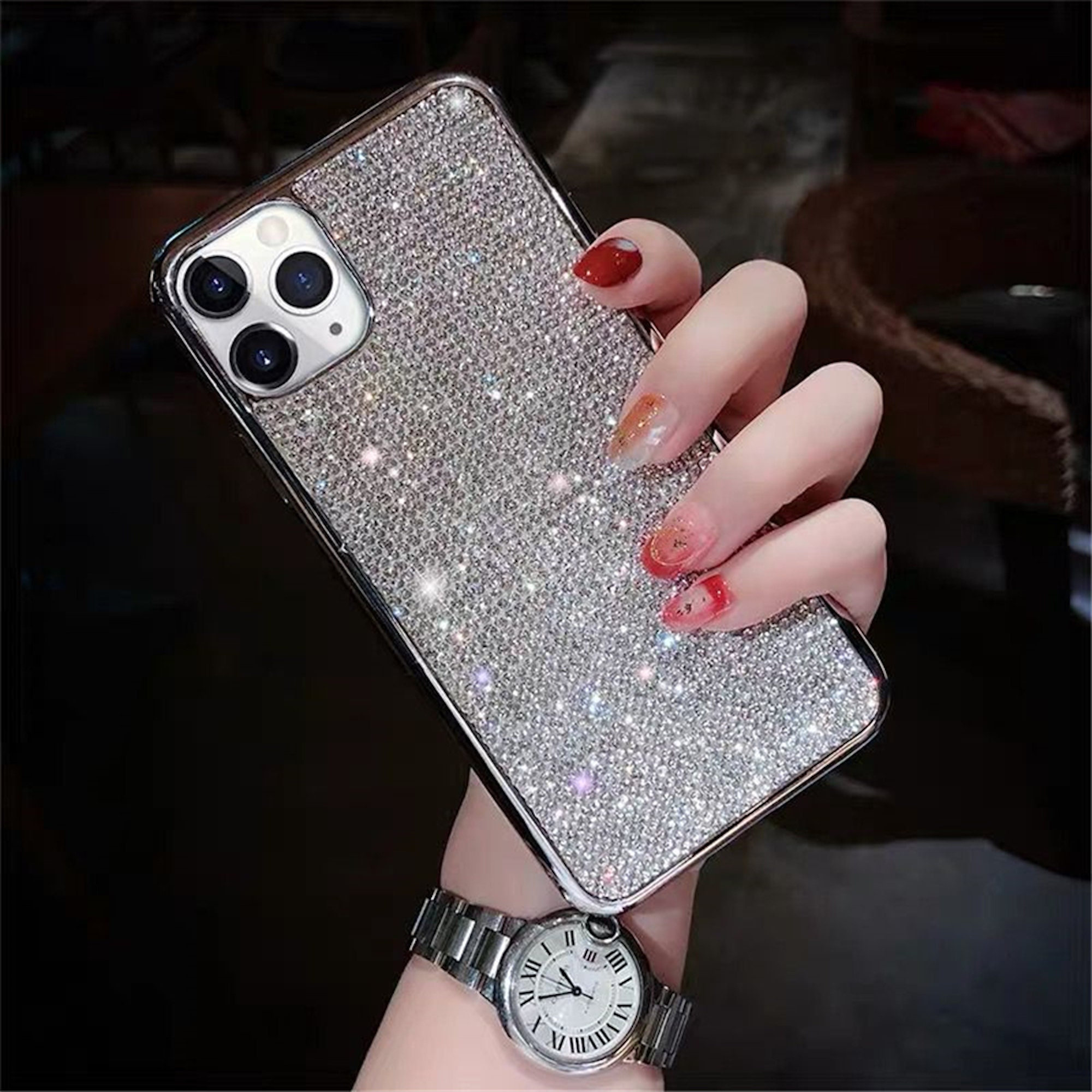 Rhinestone Iphone 12 Pro Max Case Luxury Rhinestone Glitter Etsy