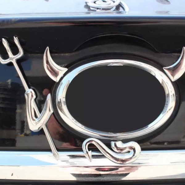 3D Auto Car Emblem, Devil Style Demon Car Sticker, Auto Car Emblem Decal Decoration Waterproof Self- Adhesive, Auto Emblem Logo Car Styling