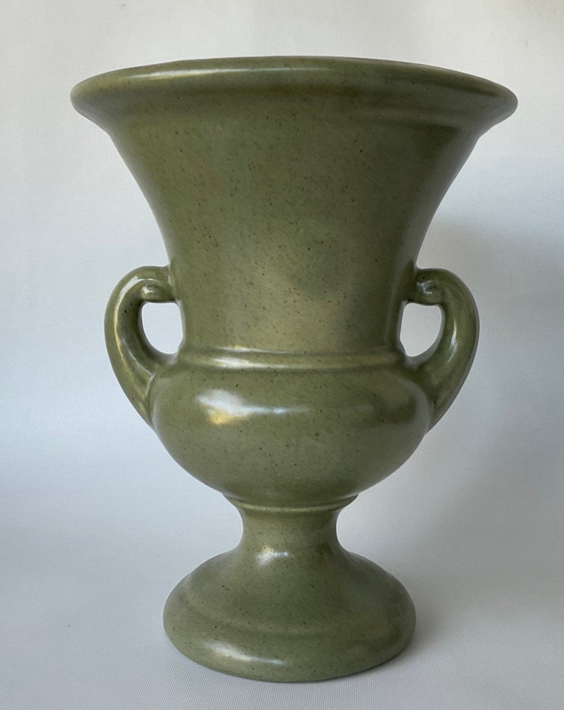 Vintage Royal Haeger Green Ceramic Double Handle Urn / Vase Etsy