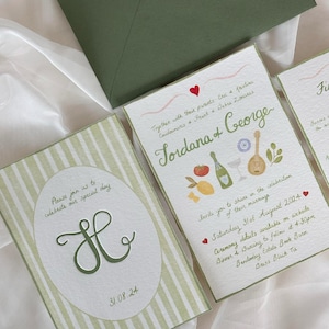 Custom Wedding Invitation Suite Design | Hand lettering and illustrations | Made to order
