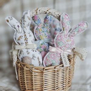 Handmade Bunny decoration | Floral Hanging Bunny decoration | Baby girl nursery Decoration | Liberty fabric bunny | Newborn gift