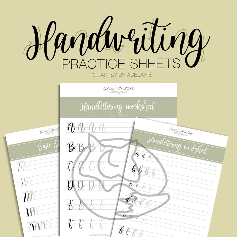 Printable PDF Calligraphy Handlettering Worksheets Instant - Etsy