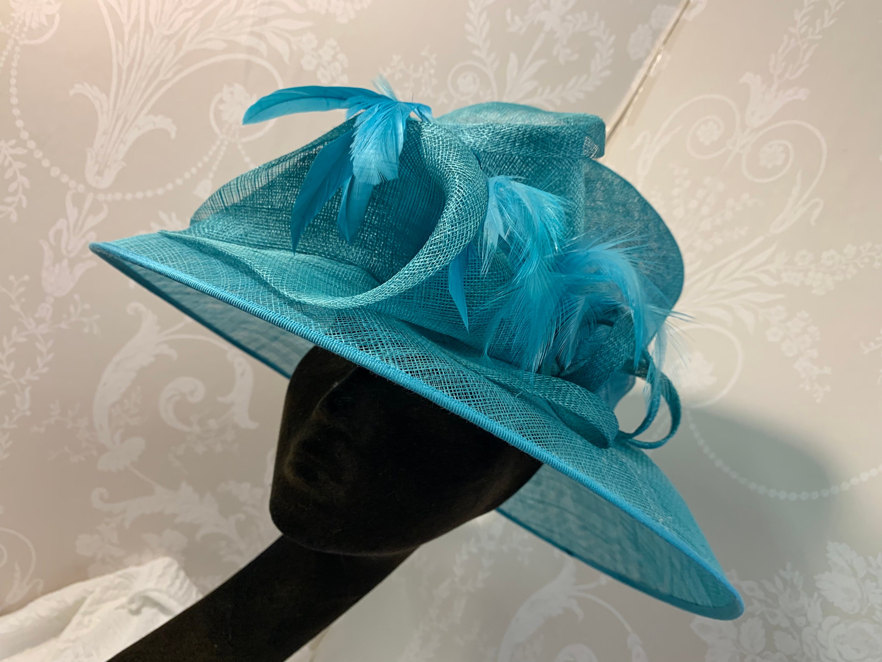 Lovely Lagoon /Turquoise Coloured Formal Wedding Hat perfect Etsy