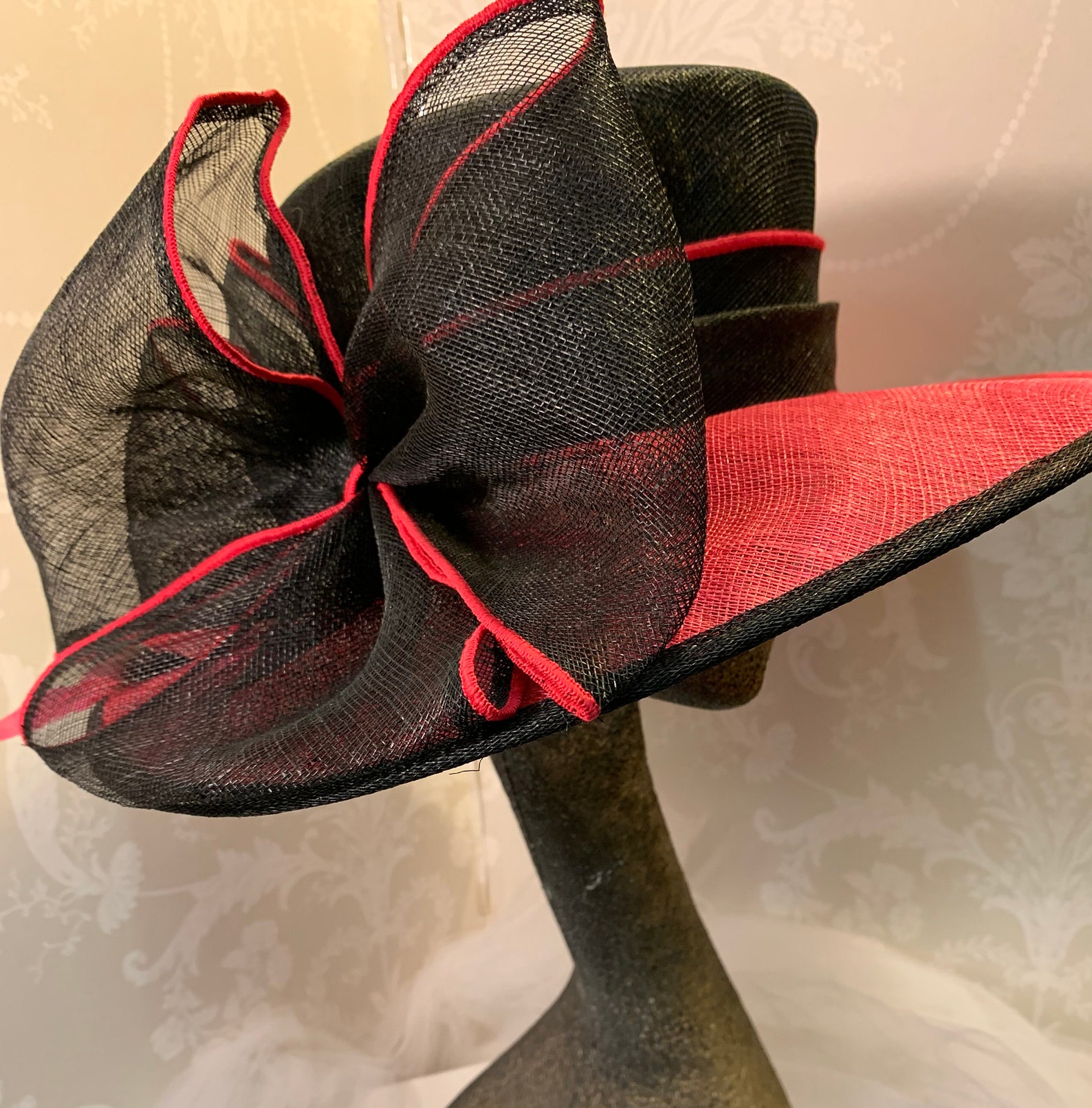 Black and Hot Pink Formal Wedding Hat Perfect for any Etsy