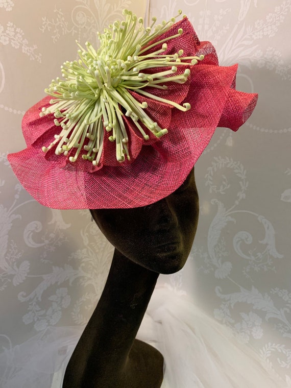 Cerise Pink Fascinator Hot Pink Hatinator Pink Formal Etsy