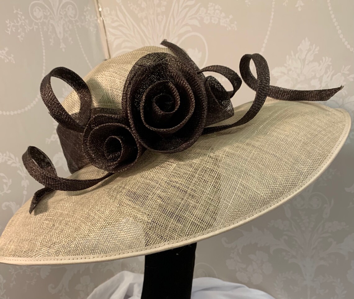 Cream and Brown Formal Wedding Hat perfect for any Special Etsy