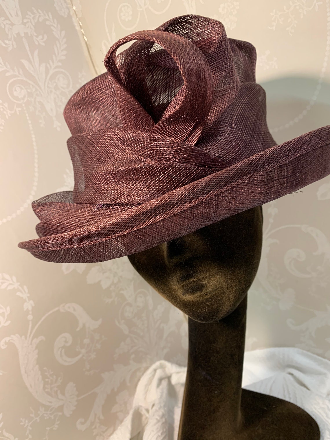 Lovely Burgundy/Wine Formal Wedding Hat Perfect for and Etsy