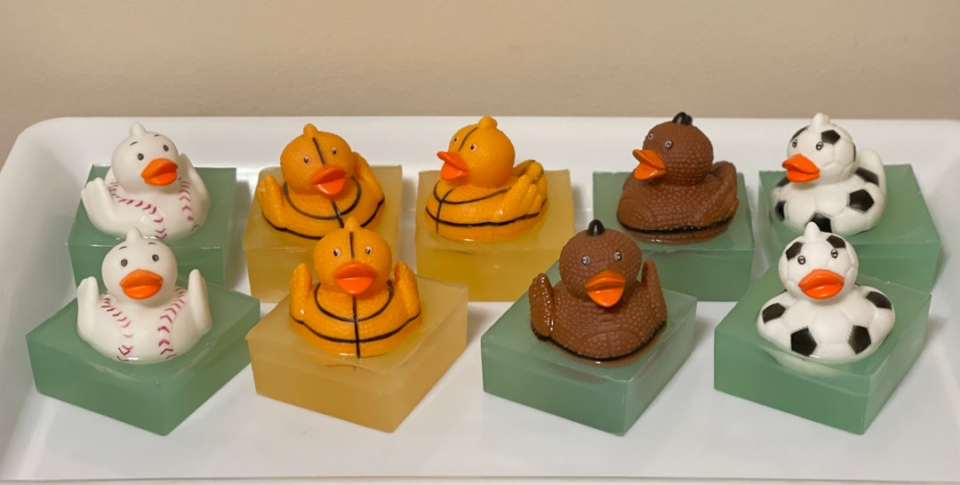 Sports Rubber Duck Bar Soap / Dinosaur Soap / Squirt Bath Toy Etsy
