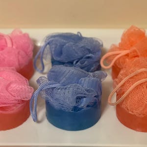 Soap on a Rope with Mesh Sponge / Puff Soap