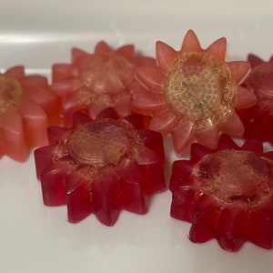 Flower Loofah Bar Soap/Loofah Soap/Christmas Soap/Poinsettia Soap
