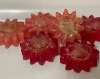 Flower Loofah Bar Soap/Loofah Soap/Christmas Soap/Poinsettia Soap