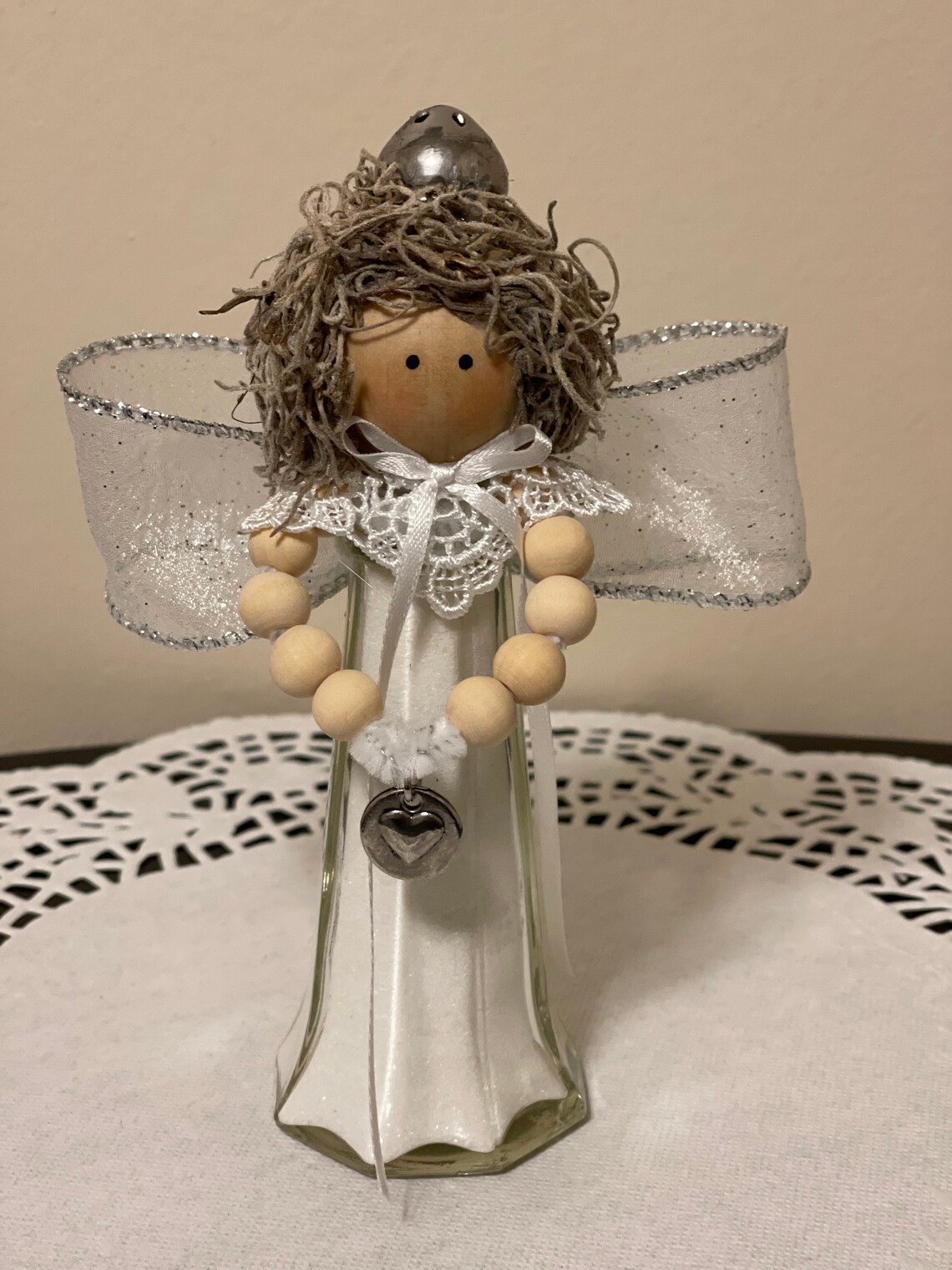 Handmade Glass Salt Shaker Angel / Guardian Angel/victorian Angel/salt