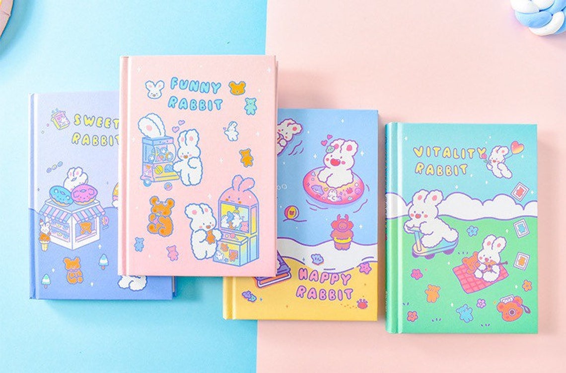 Cute Rabbit Notebook/ Journal Stationery Nookbook/ Kawaii | Etsy