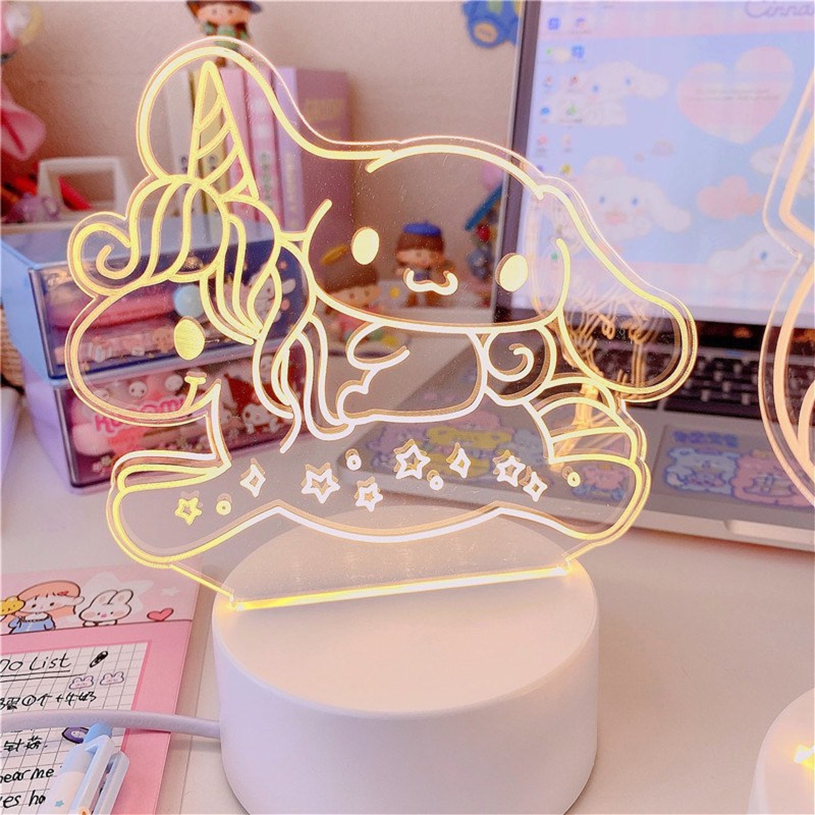 Sanrio Clear Night Ligh/ Cinnamon Roll Pochacco Pompompurin Etsy