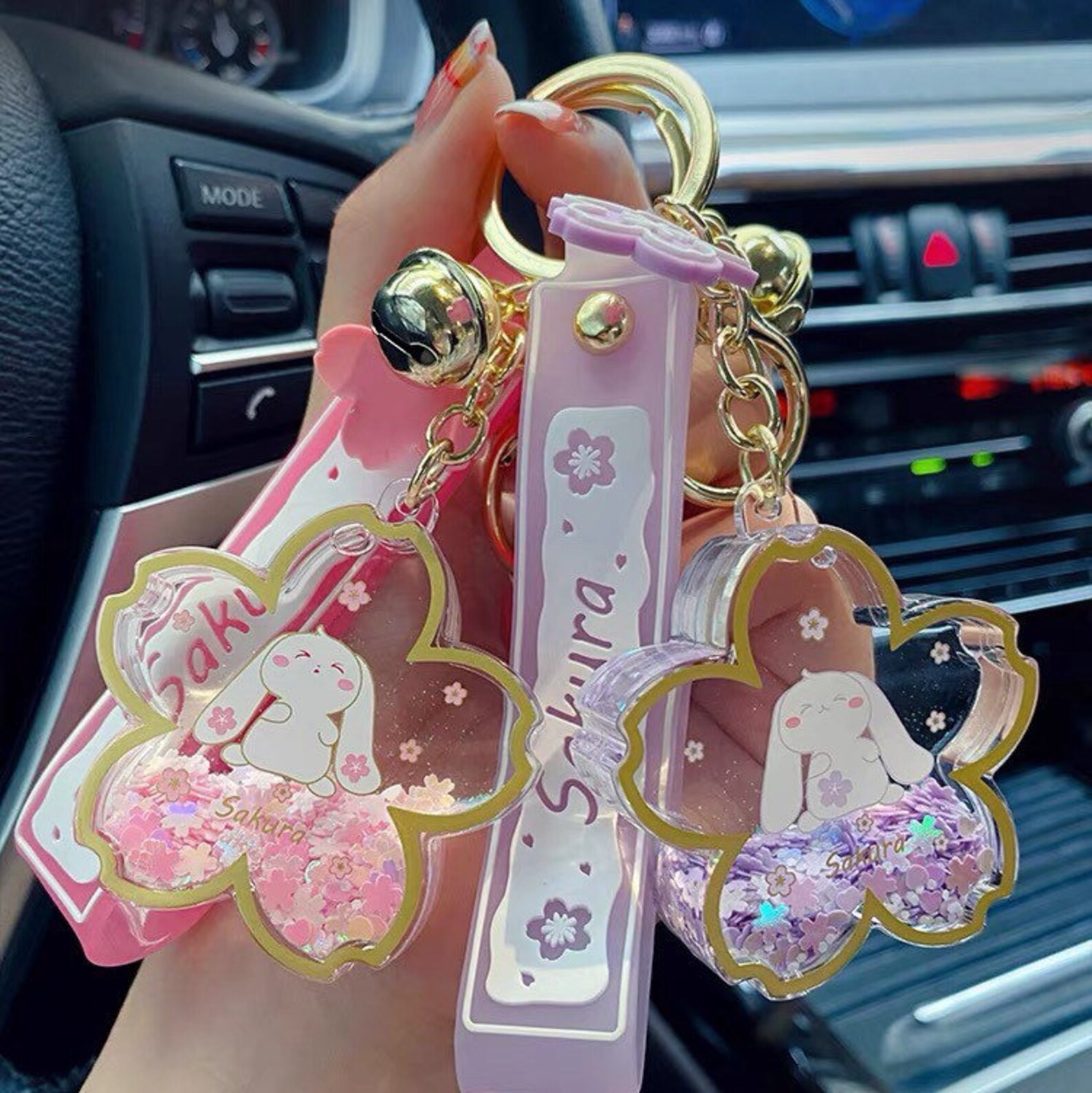 Sakura Keychain/ Kawaii Keychain/ Sakura Bunny Keychain Etsy