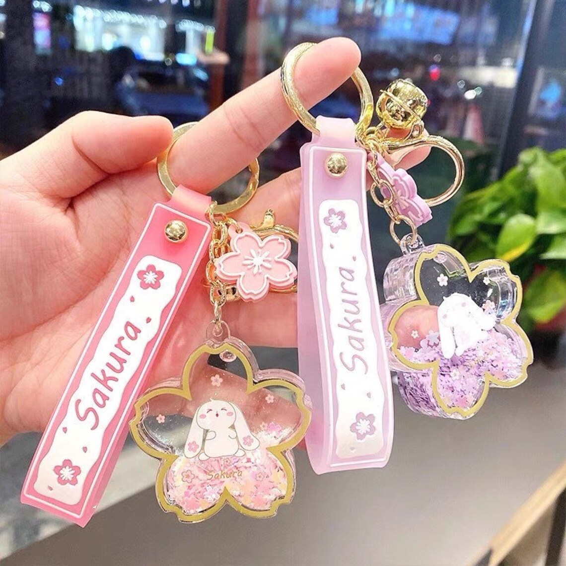 Sakura Keychain/ Kawaii Keychain/ Sakura Bunny Keychain Etsy