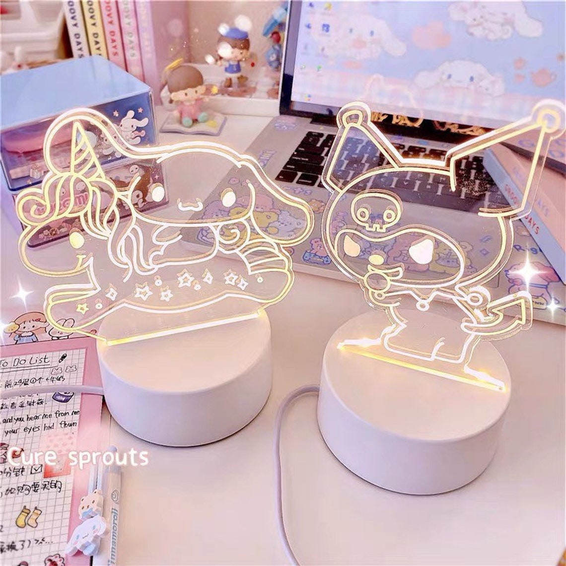 Sanrio Clear Night Ligh/ Cinnamon Roll Pochacco Pompompurin Etsy