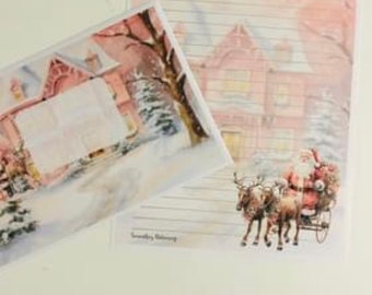 Briefpapier und Umschläge - Weihnachtsmann Rosa