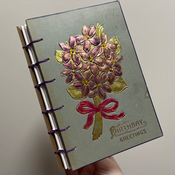 Cottagecore journal, floral sketchbook, gift for plant lover, botanical diary, handmade nature book, softcover notepad, blank journal pages