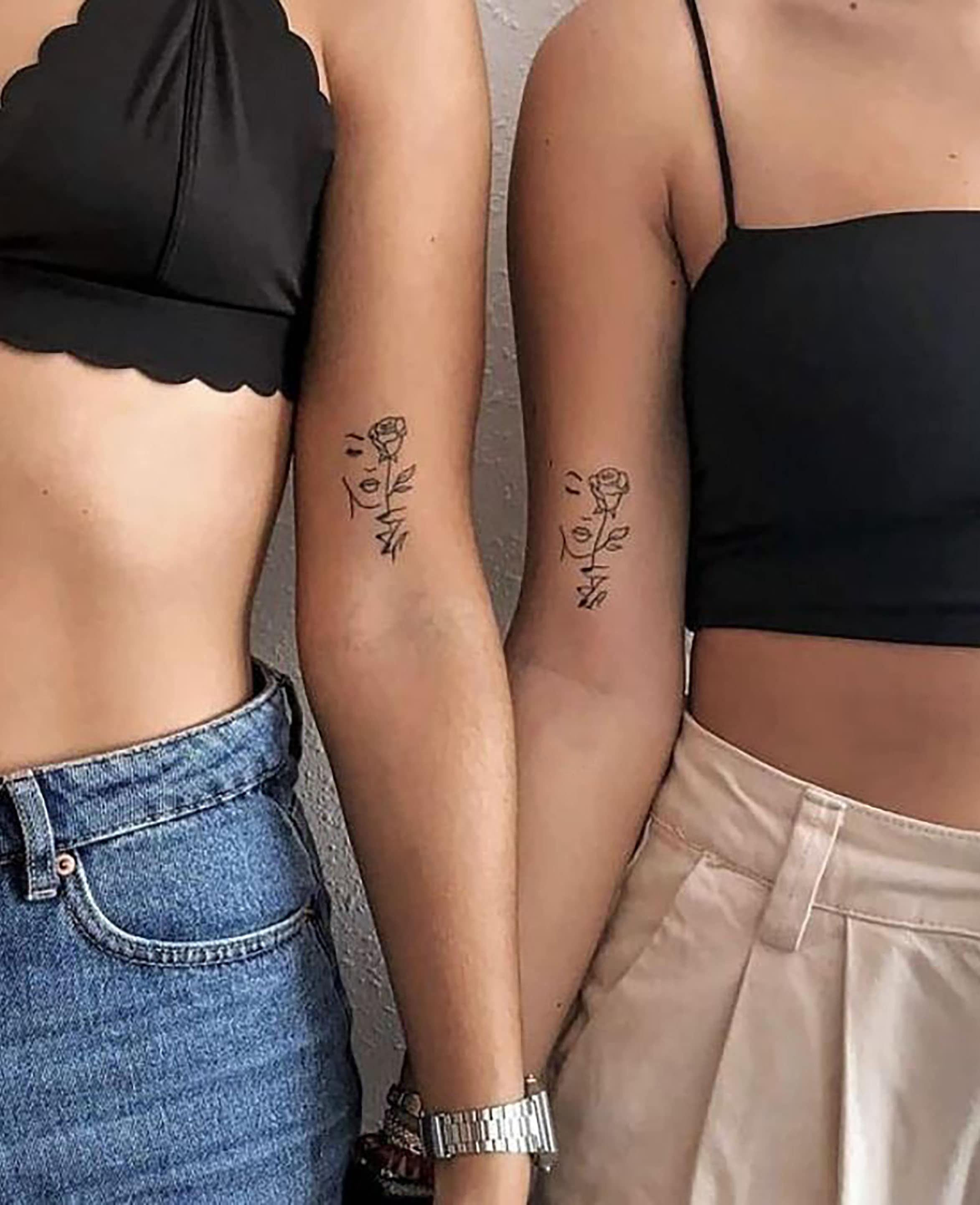 Matching Couple Rose Tattoos  TATTOOGOTO