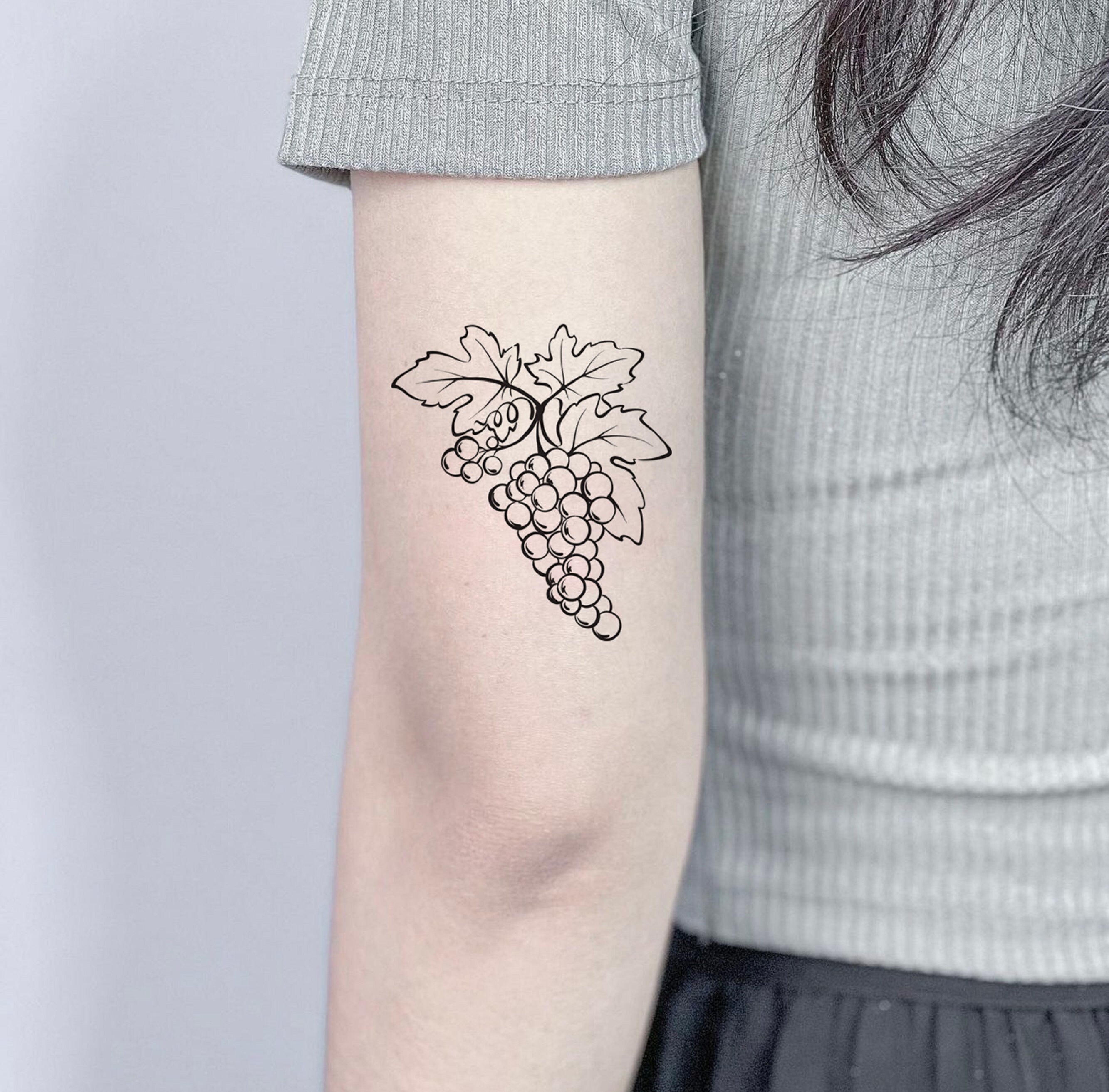 Grape Temporary Tattoo Flash Tattoo Fake Tattoo Black - Etsy Canada
