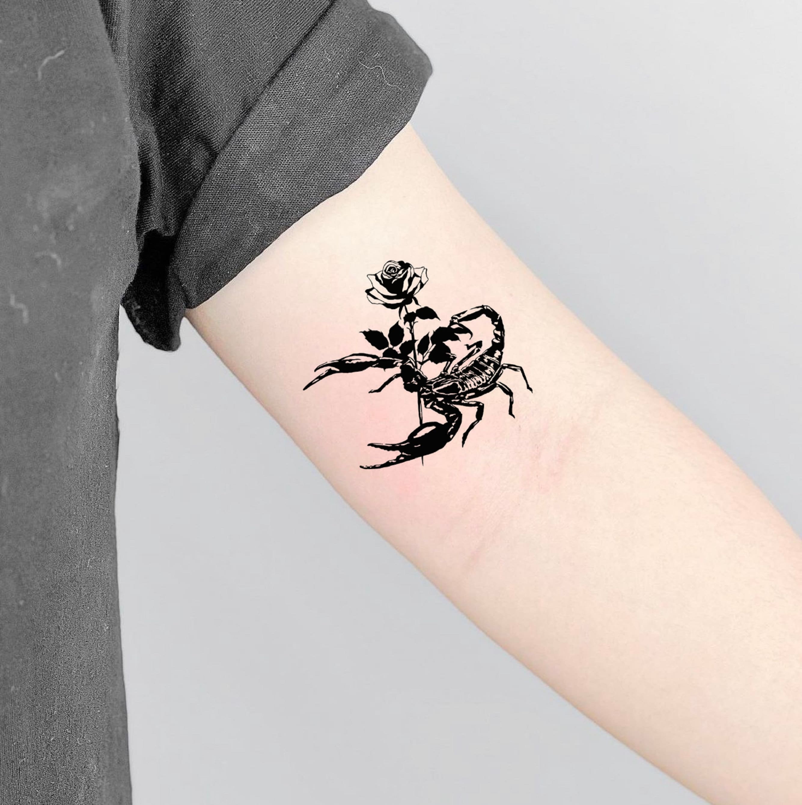 Details 77+ feminine scorpion rose tattoo - in.cdgdbentre