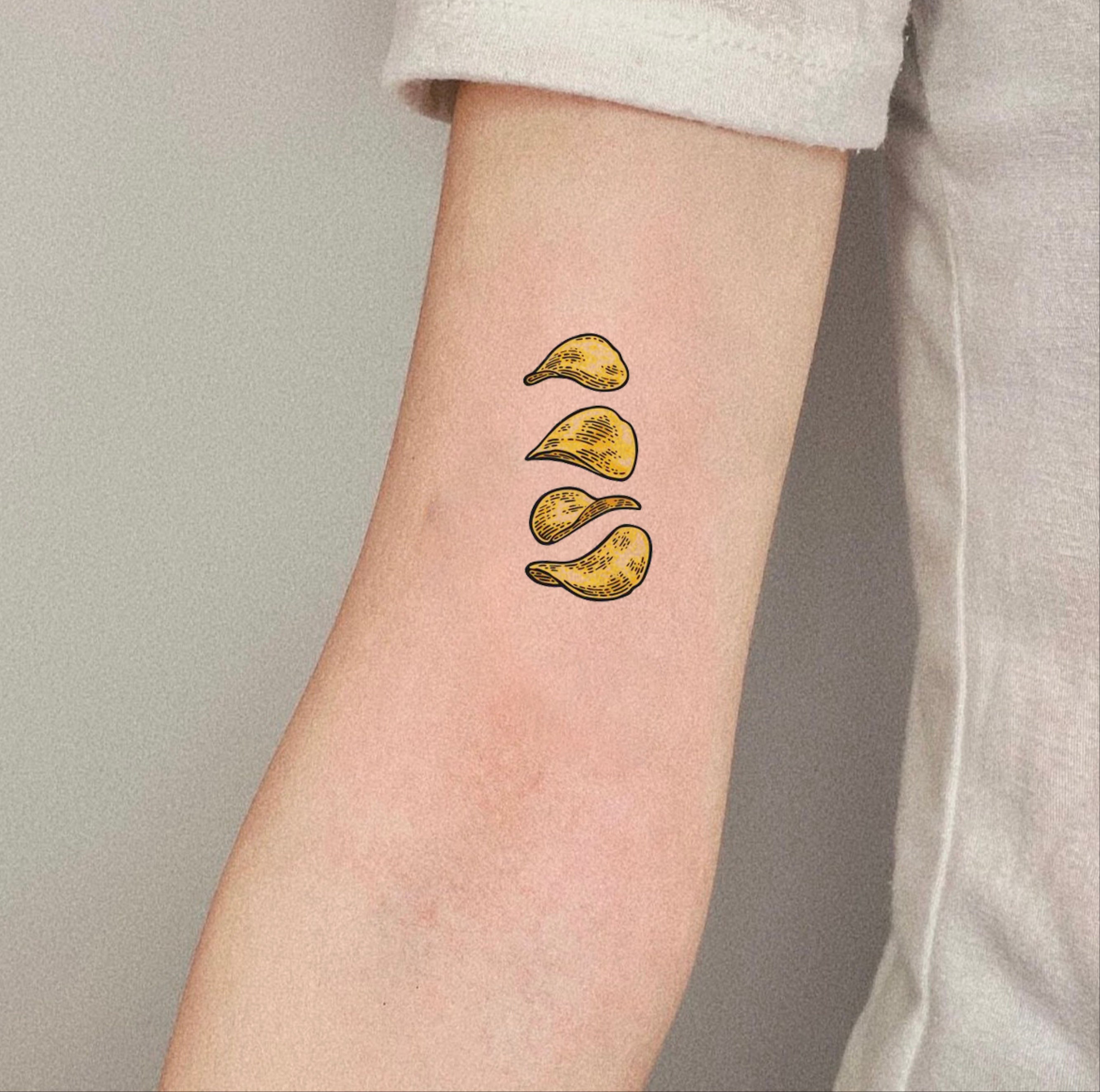 Potato Chips Temporary Tattoo Fake Tattoo Waterproof Tattoo Etsy