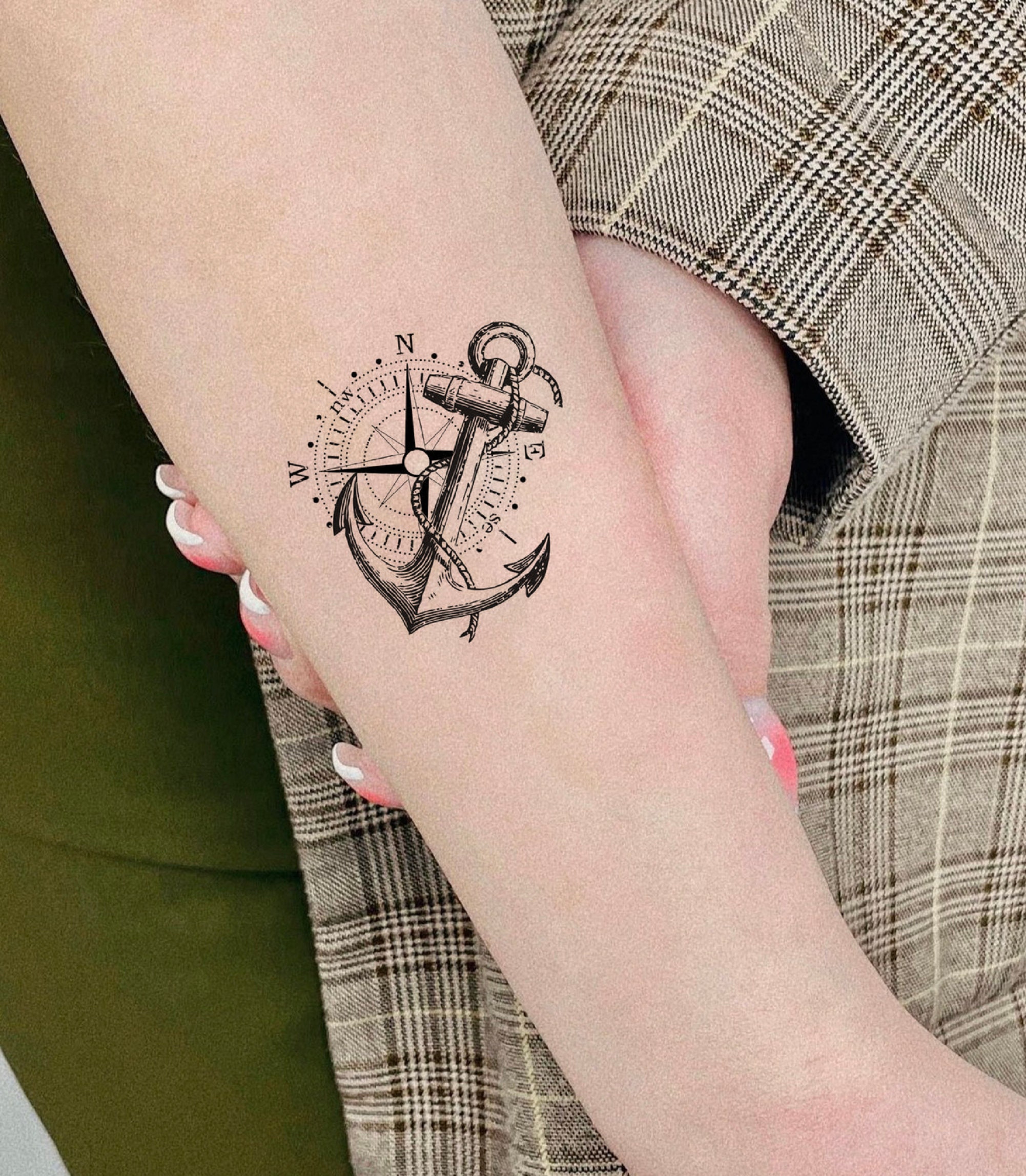 Anchor With Bow Tattoo