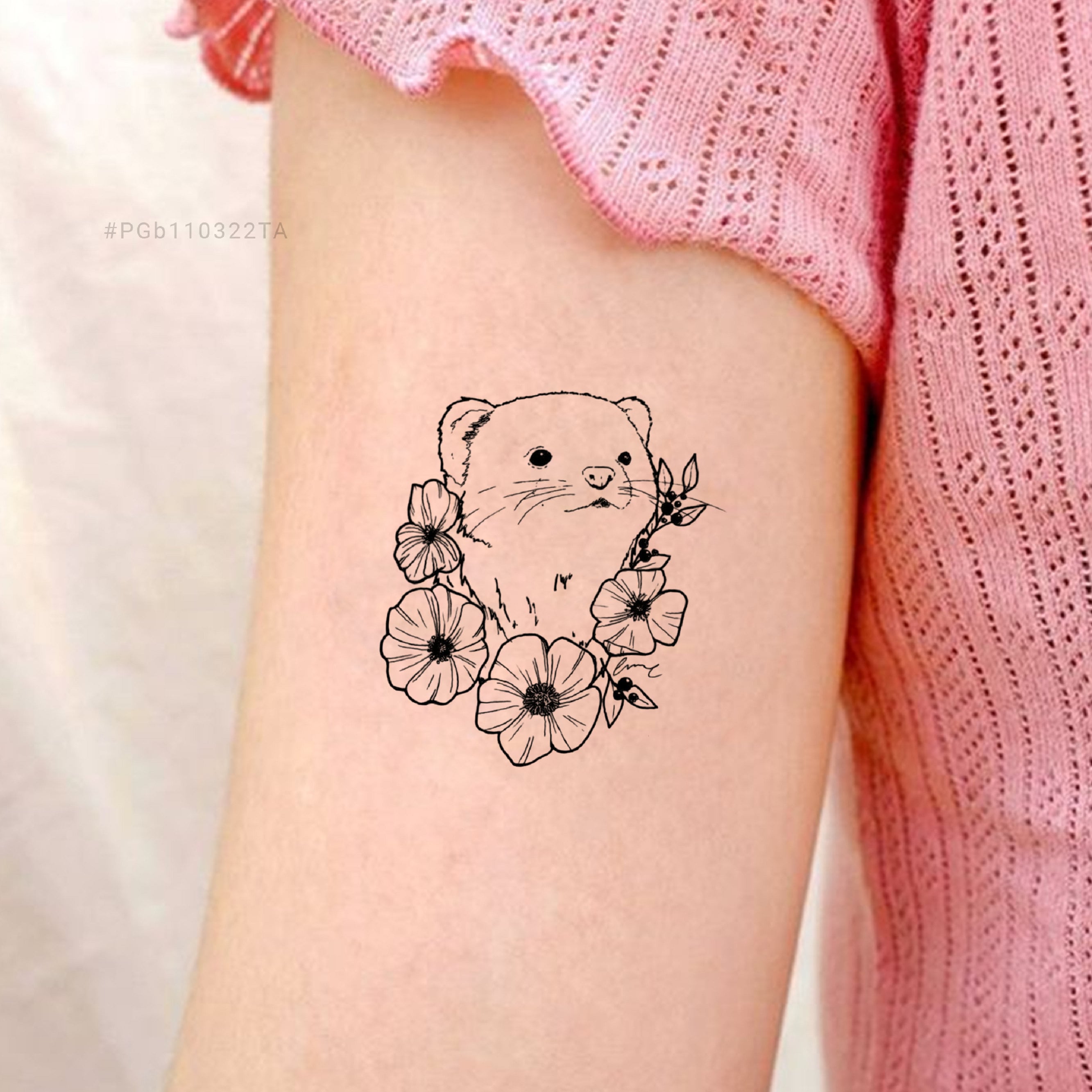 Cute Ferret Tattoo Temporary Tattoo Symbols Tattoo Festival - Etsy