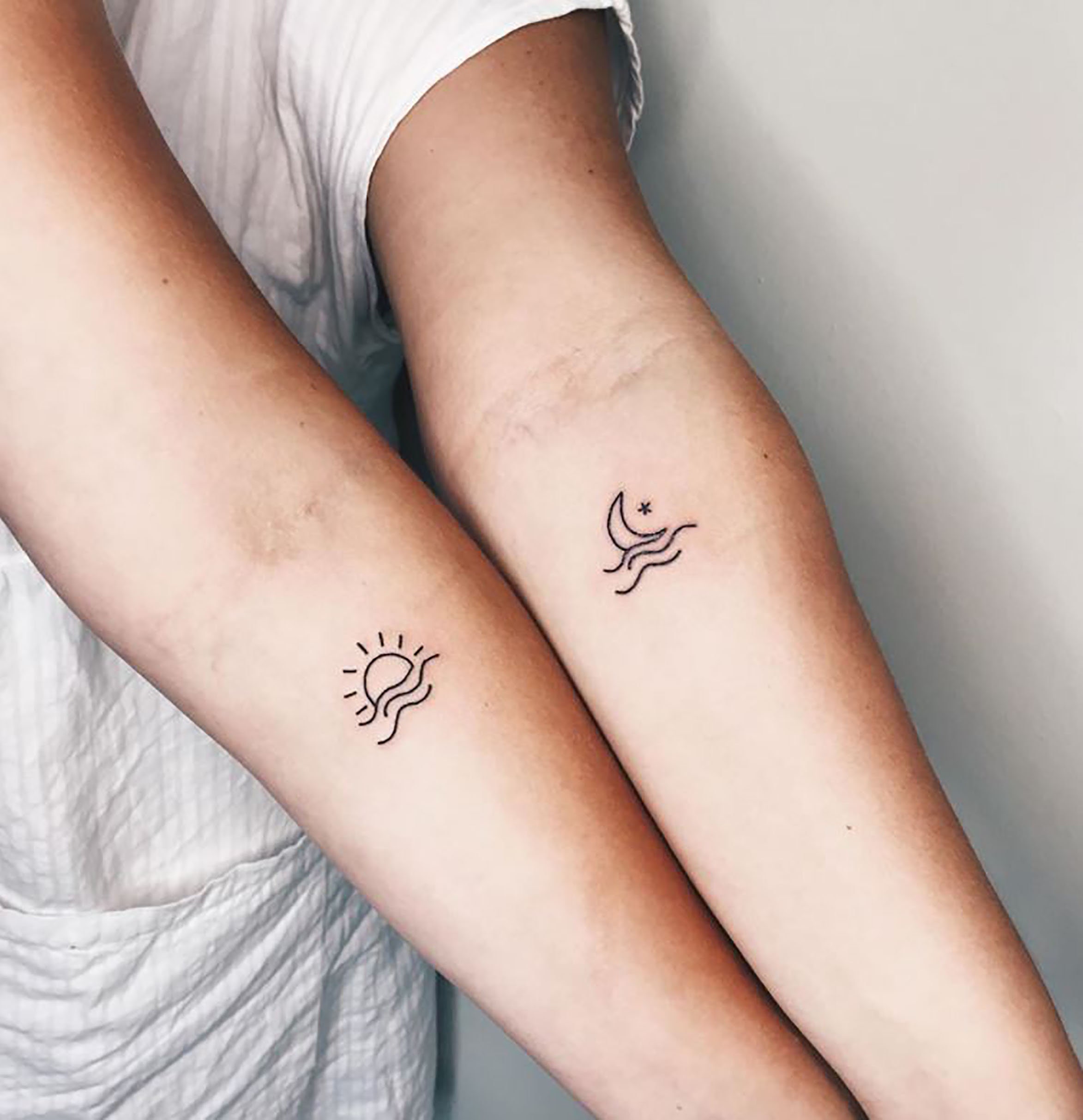 Matching  Tagged Sun  Small Tattoos