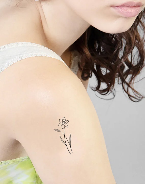 Custom Name With Flower Tattoo for Best Friend Fake Flower - Etsy