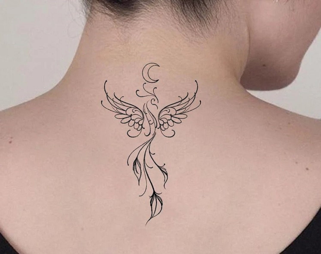 Phoenix Temporary Tattoo Phoenix Tattoo Animal Fake Tattoo Etsy