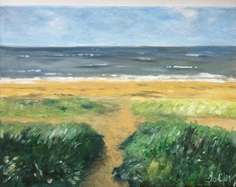 Golden sands original oil painting on box canvas 12x16"