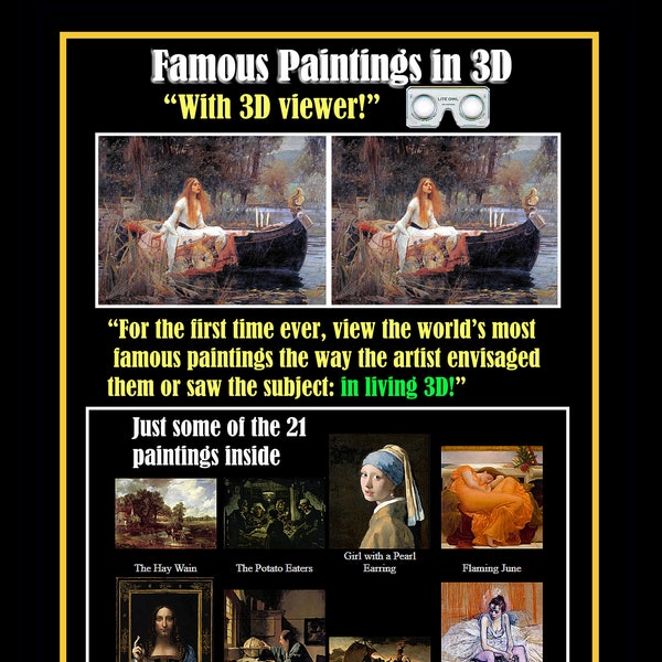 Berühmte Gemälde in atemberaubendem 3D mit 3D Betrachter !