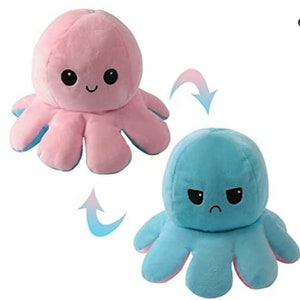 octopus plush blue and pink