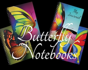 Butterfly Design Spiral Notebook: Colorful Art Journal