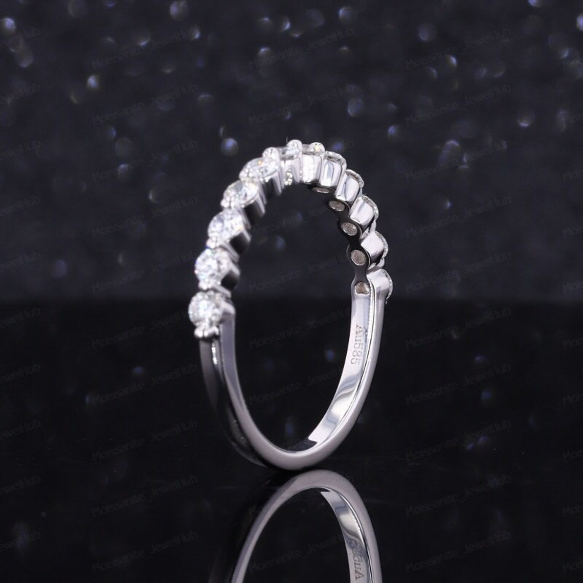 2.50 MM Round Cut Moissanite Eternity Band /Floating