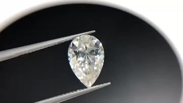 1 Carat Loose Moissanite Off White Blue Pear Diamond Cut Lab Created For Jewelry