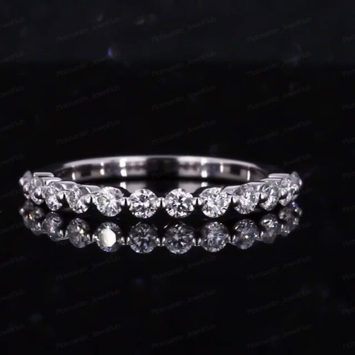 2.50 MM Round Cut Moissanite Eternity Band /Floating