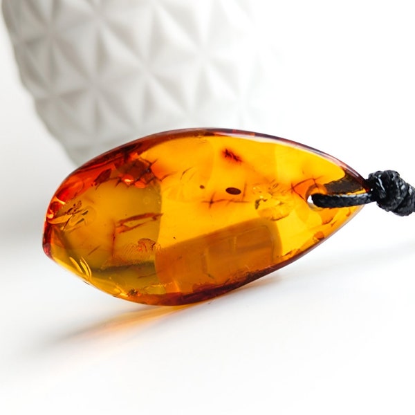 Adjustable Natural Baltic Amber Pendant,Amber Pendant,Unisex Amber Pendant Pendant,Protection Pendant,Birthstone Healing Amber,Unique Gift