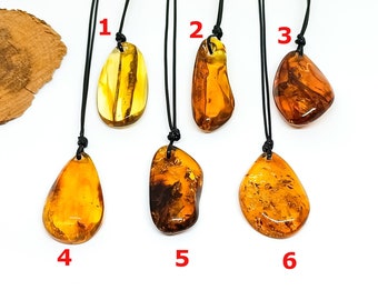 Genuine Baltic Amber Adjustable Pendant ,Natural Baltic Amber Pendant,Unisex Pendant ,Boho Pendant,Healing Amber,Unique Gift