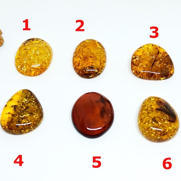 Natural Baltic Amber Cabochon: Cognac Gemstone for Healing