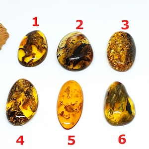 Natural Baltic Amber  Flat Back Cabochon, Genuine Baltic Amber Cabochons  for Jewelry Making, Free form Gemstone , Amber for Healing