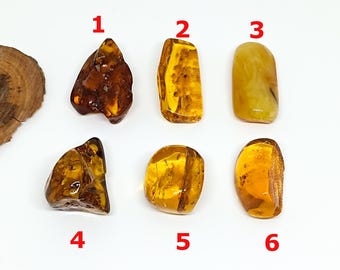 Natural Baltic Amber Stone: Polished Gemstone, Worry/Palm Stone