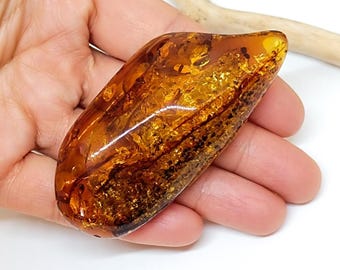 Pedra de âmbar natural grande de 24 g, espécime de âmbar para colecionadores, âmbar para cura e meditação, âmbar báltico genuíno, pedras polidas